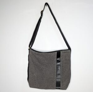 Sorel Grey Black Wool Crossbody Bag
